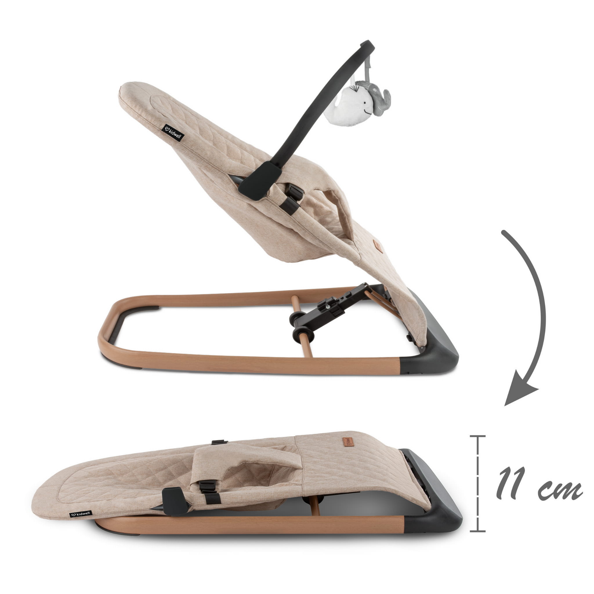 Houpací lehátko Kidwell LARO Beige/Wooden