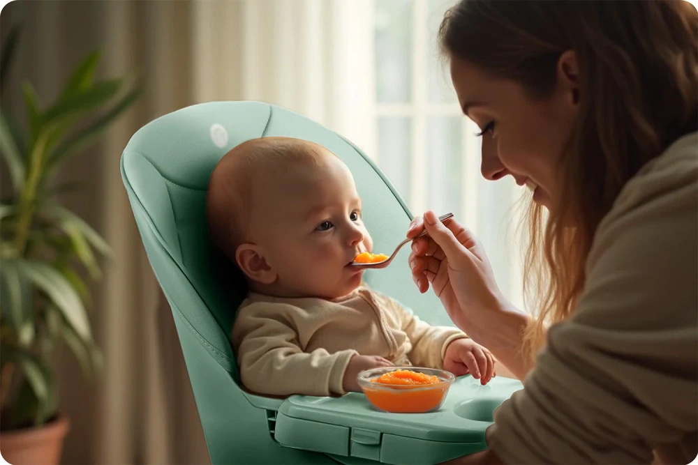 Dětská jídelní židlička Nukido Tilo zelená