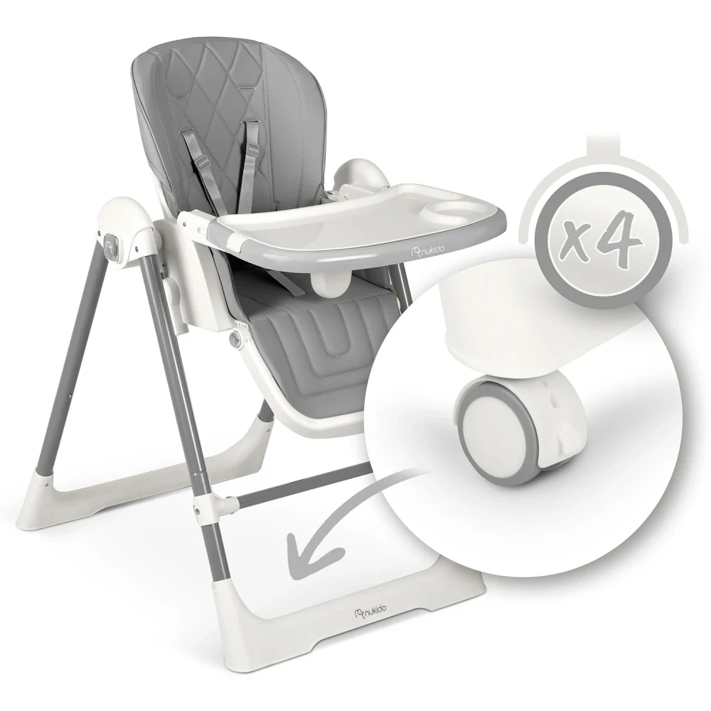 Dětská jídelní židlička a houpátko 3v1 Nukido Elite Grey