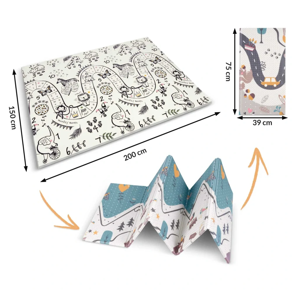 Skládací vzdělávací pěnová podložka 200 x 180 x 1 cm Nukido NK-341