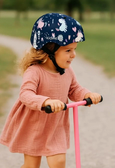 Cyklistická ochranná helma pro děti na kolo, kolečkové brusle a koloběžku ORIX PLUS Jednorožec vel. M