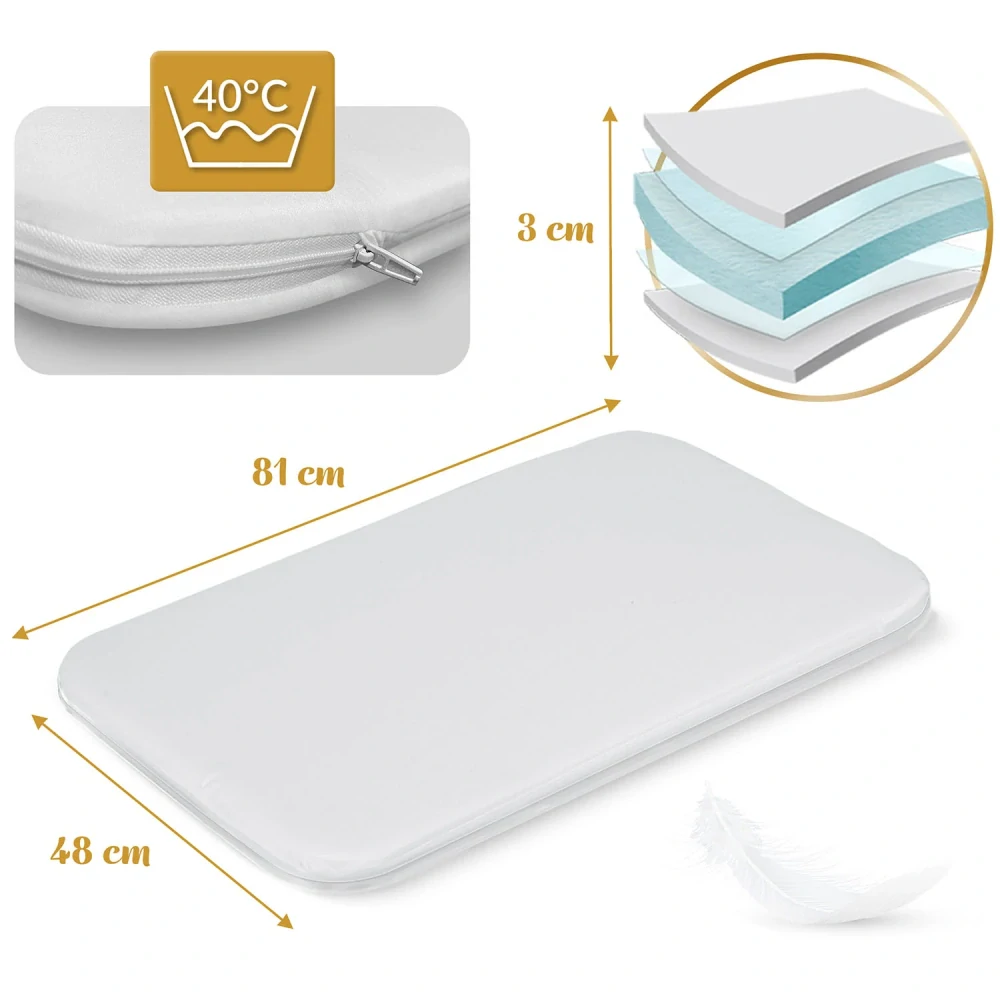 Dětská postýlka Nukido 0-5 měsíců - grey