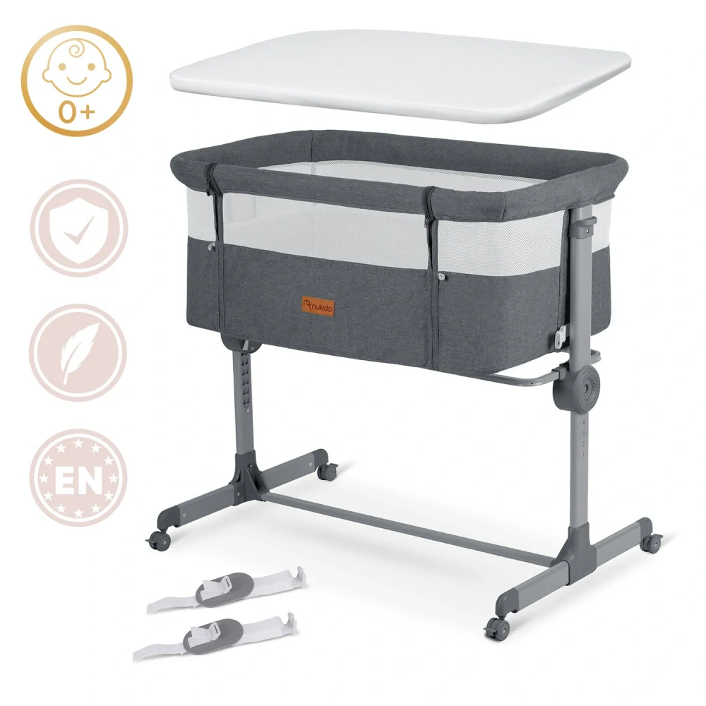 Dětská postýlka Nukido 0-5 měsíců - grey