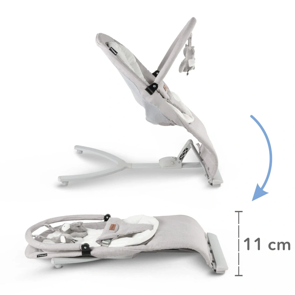 Houpací lehátko Kidwell RUBI šedo/bílé