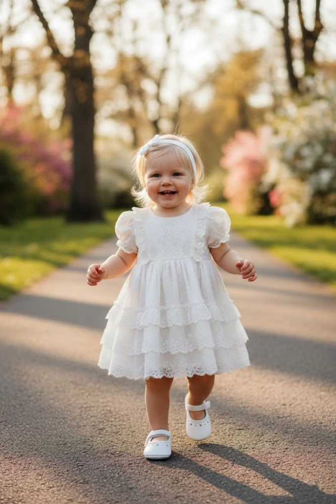 Dětské baleríny Srdíčka bílé ve. 17/18