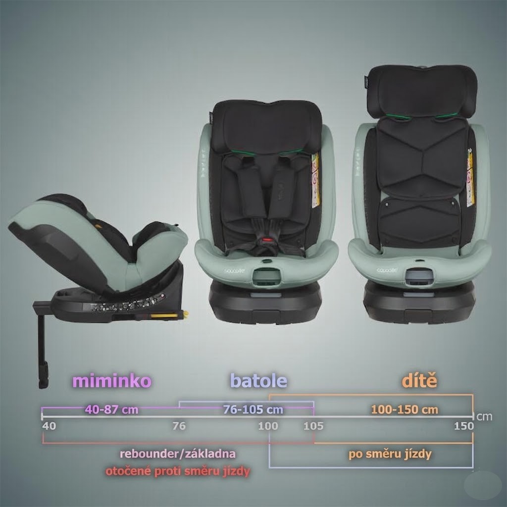 Autosedačka i-Size 40–150 cm Coccolle Ario Forest Sage