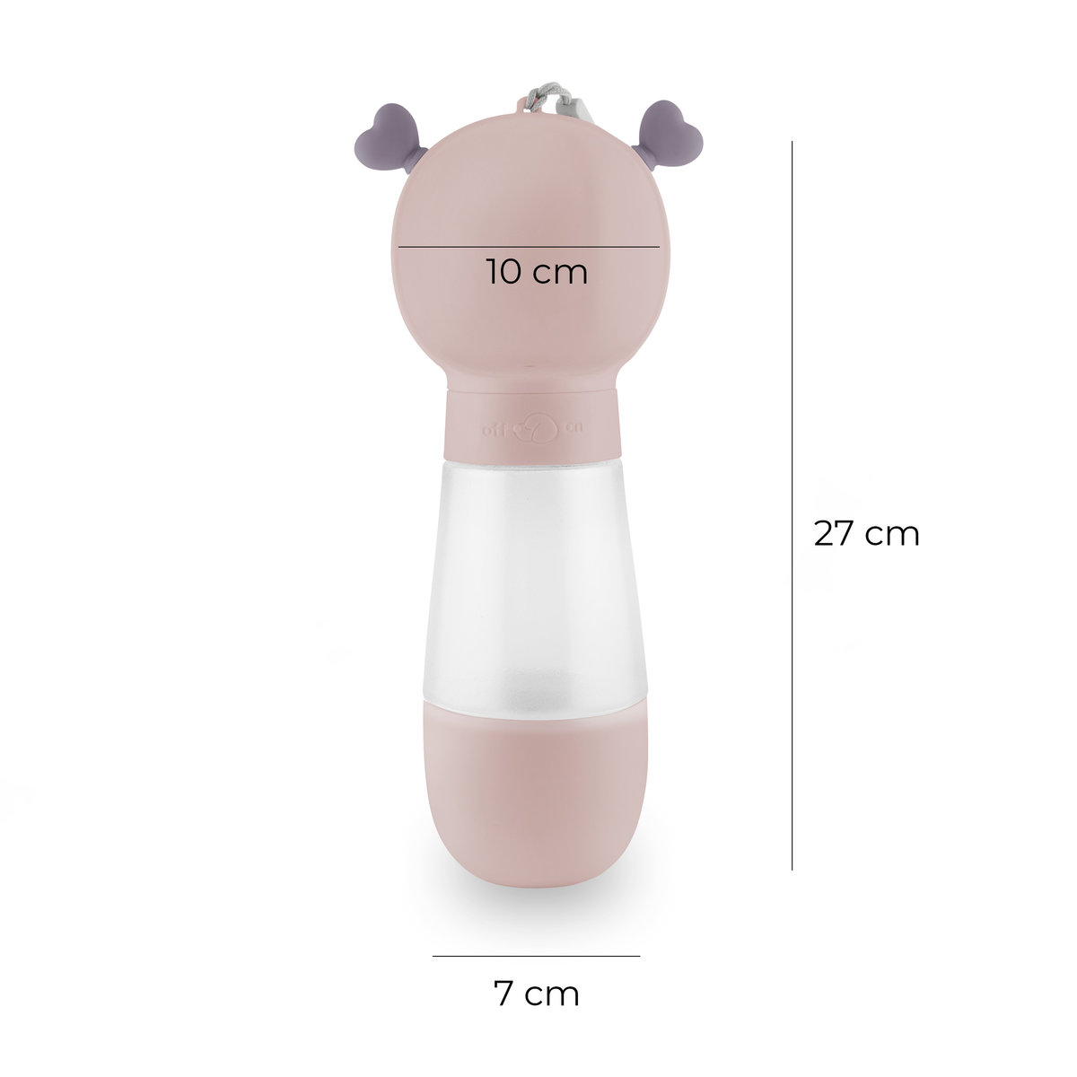 Cestovní láhev na vodu a granule pro psy a kočky MilooPets Amore Duo (350+180 ml) růžová