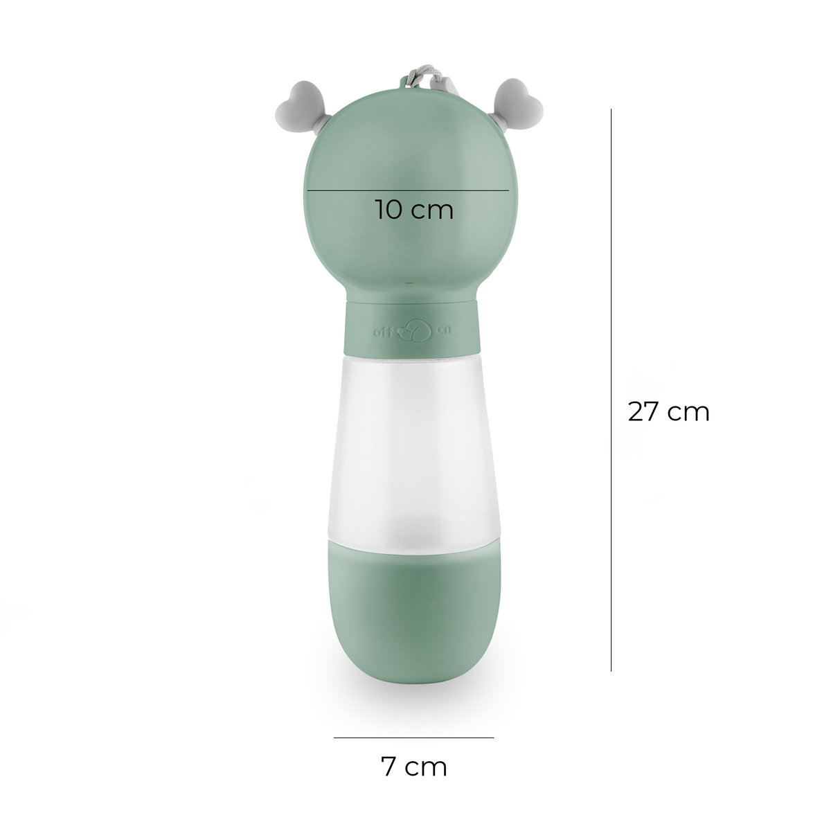Cestovní láhev na vodu a granule pro psy a kočky MilooPets Amore Duo (350+180 ml) zelená