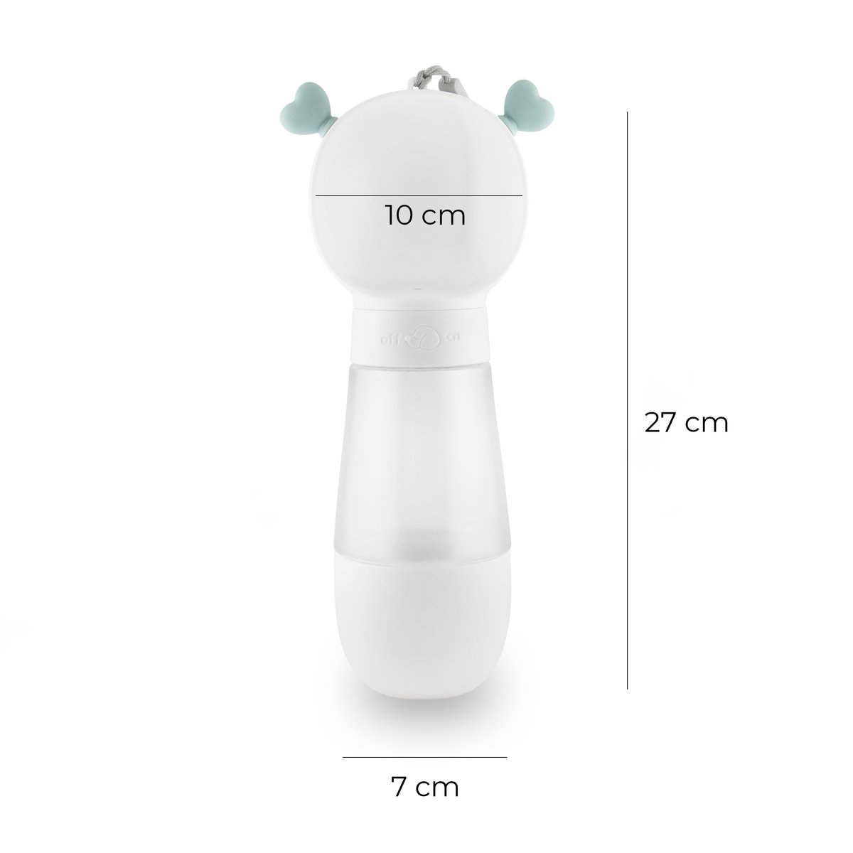 Cestovní láhev na vodu a granule pro psy a kočky MilooPets Amore Duo (350+180 ml) bílá