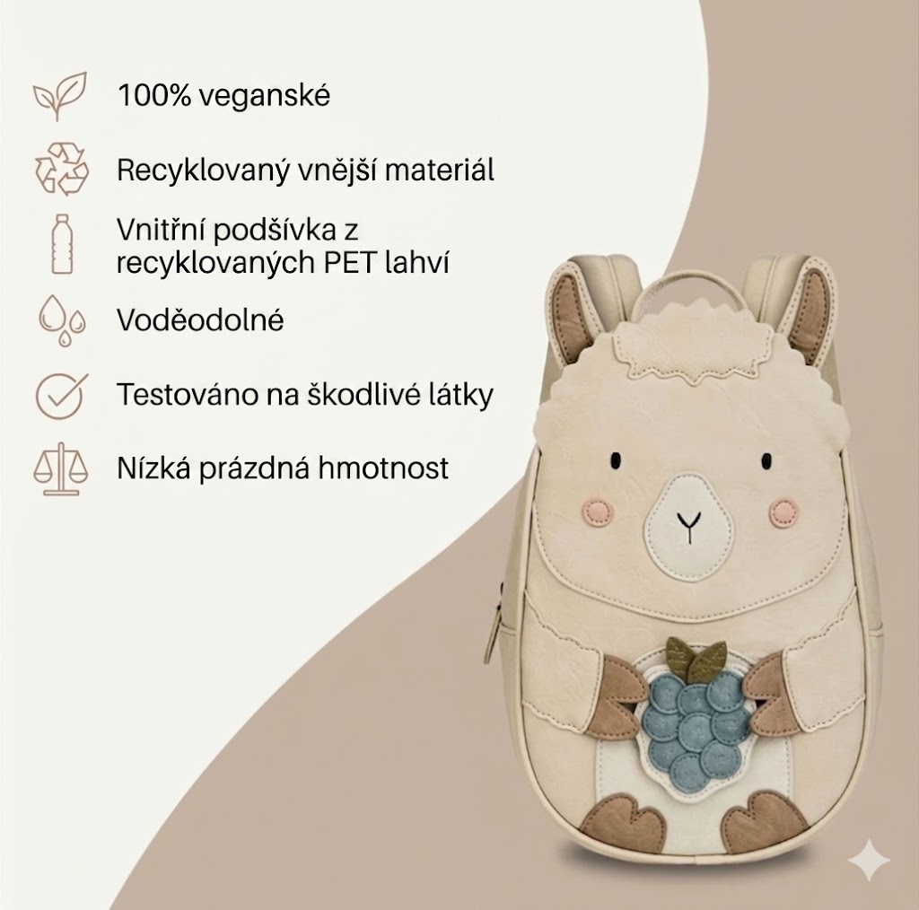 Dětský batůžek z eco kůže Alpaka Lille