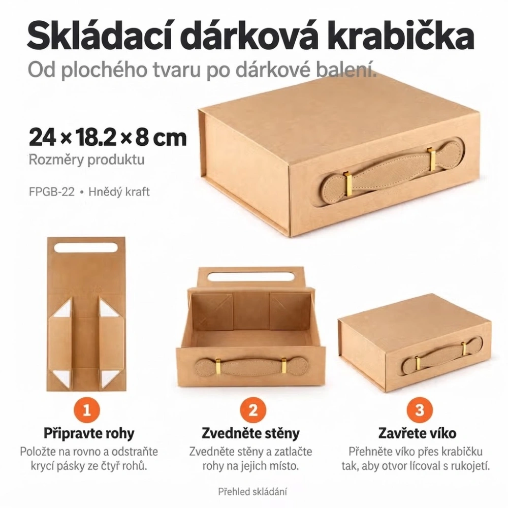 Luxusní dárková krabička – Med Hamper 24cm  (bílá)
