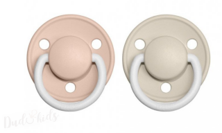 BIBS De Lux dudlíky z přírodního kaučuku 2ks - 6-18m blush/vanilla-noční