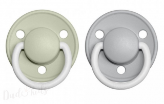 BIBS De Lux dudlíky z přírodního kaučuku 2ks - 6-18m sage/cloud-noční