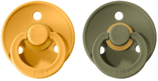 Dudlíky z přírodního kaučuku Bibs Colour vel. 0-6m 2ks Honey Bee/Olive 
