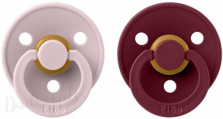 Dudlíky z přírodního kaučuku Bibs Colour vel. 0-6m 2ks Pink Plum/Elderberry