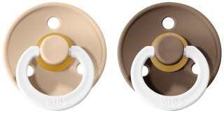 Dudlíky noční z přírodního kaučuku Bibs Colour vel. 18m+ 2ks Vanilla/DarkOak