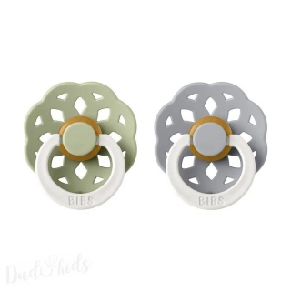 BIBS Boheme dudlíky z přírodního kaučuku 2ks - 6-18m nočni-sage/cloud