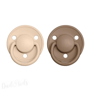 BIBS De Lux dudlíky z přírodního kaučuku 2ks - 3-18m vanila/dark oak