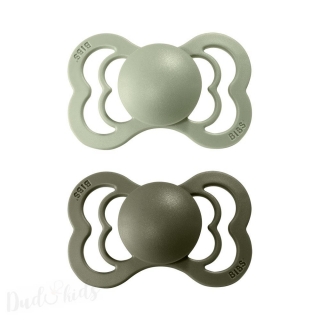 BIBS Supreme dudlíky z přírodního kaučuku 2ks 3-18m SageHunter/Green