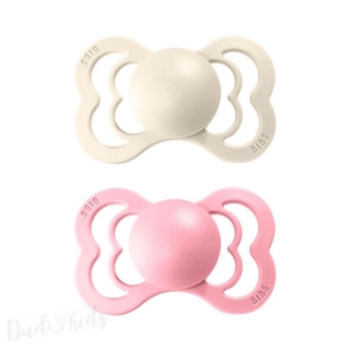 BIBS Supreme dudlíky z přírodního kaučuku 2ks 3-18m Ivory/BabyPink