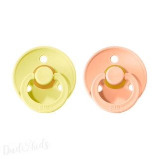Dudlíky z přírodního kaučuku Bibs Colour vel. 6-18m 2ks SunshinePeach/Sunset