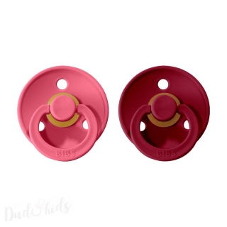 Dudlíky z přírodního kaučuku Bibs Colour vel. 6-18m 2ks Coral/Ruby
