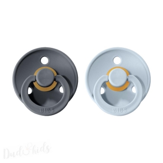 Dudlíky z přírodního kaučuku Bibs Colour vel. 6-18m 2ks Iron/BabyBlue