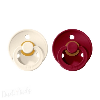 Dudlíky z přírodního kaučuku Bibs Colour vel. 6-18m 2ks Ivory/Ruby