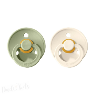 Dudlíky z přírodního kaučuku Bibs Colour vel. +18m 2ks Sage/Ivory