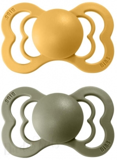BIBS Supreme symetrické dudlíky z přírodního kaučuku 2ks 3-18m Honey Bee/Olive