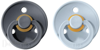 Dudlíky z přírodního kaučuku Bibs Colour vel. +18m 2ks Iron/Baby Blue 