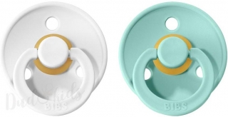 Dudlíky z přírodního kaučuku Bibs Colour vel. 6-18m 2ks_ White/Mint 