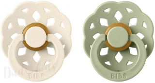BIBS Boheme dudlíky z přírodního kaučuku 2ks - 6-18m ivory-sage