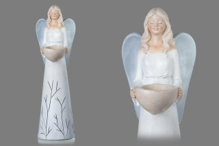 Anděl s kalíškem na svíčku velký 42cm