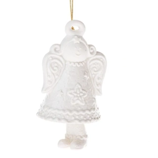 Porcelánový zvoneček Anděl bílý