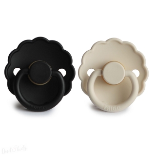 DUO kaučukový dudlík FRIGG Cream+ JetBlack 0-6M 