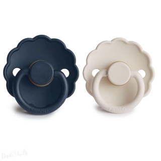DUO kaučukový dudlík FRIGG Cream+ Dark  Navy  0-6M 