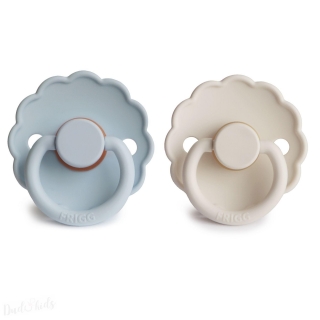 DUO kaučukový dudlík FRIGG Powderblue+ Cream 0-6M 