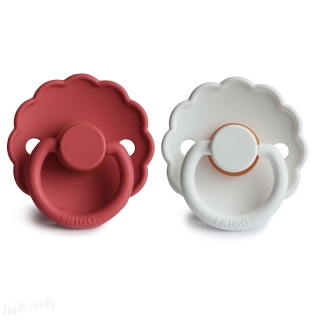 DUO kaučukový dudlík FRIGG Scarlet+ BrightWhite 0-6M 