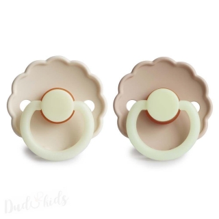 DUO kaučukový dudlík NOČNÍ FRIGG Cream+ Croissant 0-6M 