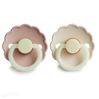 DUO kaučukový dudlík NOČNÍ FRIGG Blush+cream  0-6M 
