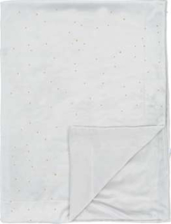 Dětská sametová dvouvrstvá deka BimBi Pirulos se zlatými tečkami - šedá