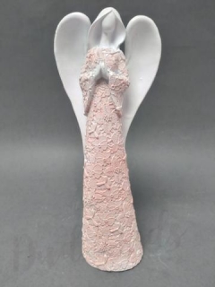 Anděl růžovobílý 23cm