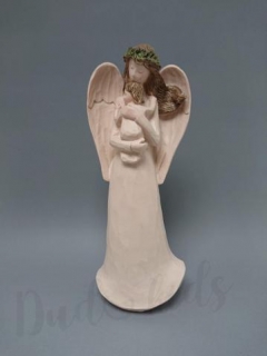 Anděl s miminkem béžovýi 25cm