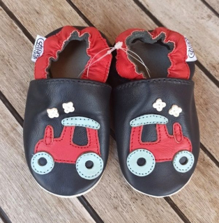 Dětské celokožené capáčky Traktůrek