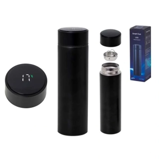 Chytrý termohrnek smart LED s teploměrem 500ml - black