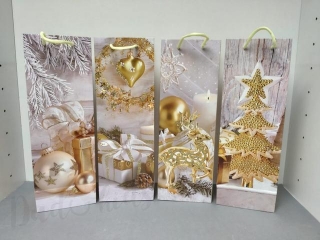 Dárková papírová taška na víno nebo dekorace Vánoce