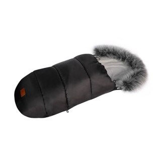Zimní fusak Winter Fur s kožešinou - černý/šedý