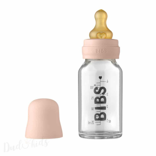 BIBS Baby Bottle skleněná lahev 110 ml  - blush