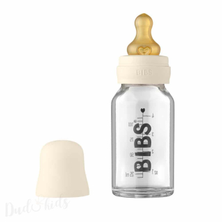 BIBS Baby Bottle skleněná lahev 110 ml  - ivory